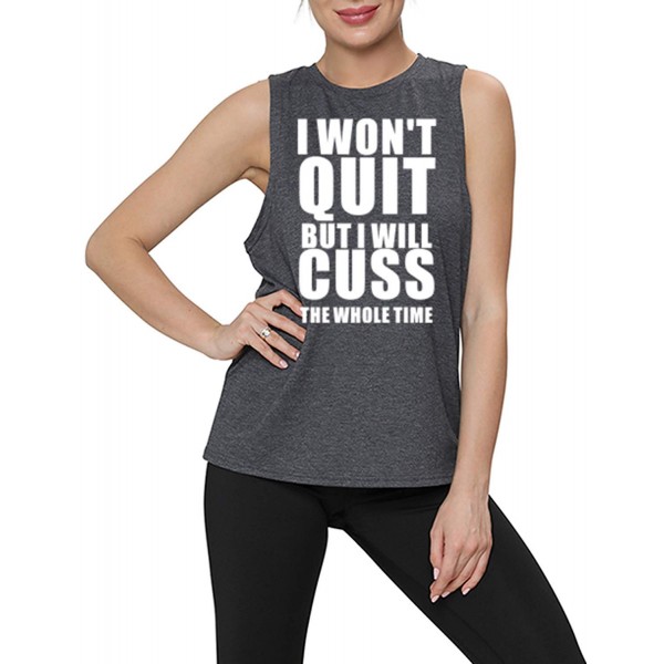Fannoo Tank Tops for Women-Womens Funny Saying Fitness Workout Racerback Tank Tops Sleeveless Shirts